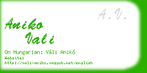 aniko vali business card